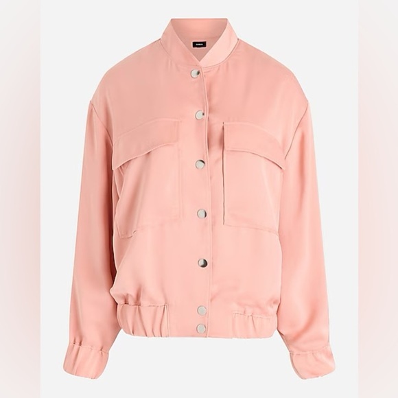 Satin Oversized Bomber Jacket - Picture 6 of 6